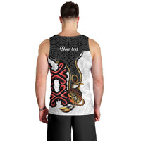 Personalised Papua New Guinea Oro Necklace Men Tank Top Black Melanesia Traditional Pattern