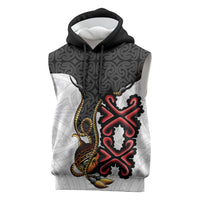 Personalised Papua New Guinea Oro Necklace Sleeveless Hoodie Black Melanesia Traditional Pattern