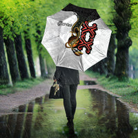 Personalised Papua New Guinea Oro Necklace Umbrella Black Melanesia Traditional Pattern