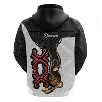 Personalised Papua New Guinea Oro Necklace Zip Hoodie Black Melanesia Traditional Pattern