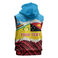 Personalised Torba PNG Forever Sleeveless Zip Hoodie Polynesian Sand Art - Polynesian Pride