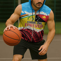 Personalised Torba PNG Forever Sleeveless Zip Hoodie Polynesian Sand Art - Polynesian Pride