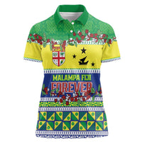 Personalised Malampa Fiji Forever Women Polo Shirt Tagimoucia Polynesian Sand Drawing - Polynesian Pride