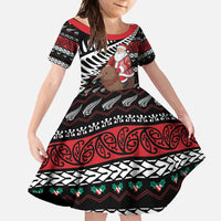 New Zealand Kiwi Santa Christmas Family Matching Off Shoulder Maxi Dress and Hawaiian Shirt He Wairua Kirihimete - Polynesian Pride