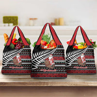 New Zealand Kiwi Santa Christmas Grocery Bag He Wairua Kirihimete LT9 3-pack One Size Black - Polynesian Pride