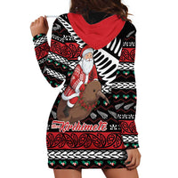New Zealand Kiwi Santa Christmas Hoodie Dress He Wairua Kirihimete - Polynesian Pride