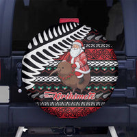 New Zealand Kiwi Santa Christmas Spare Tire Cover He Wairua Kirihimete LT9 No hole Black - Polynesian Pride