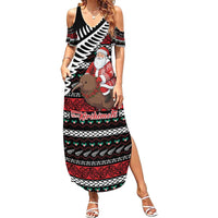 New Zealand Kiwi Santa Christmas Summer Maxi Dress He Wairua Kirihimete - Polynesian Pride