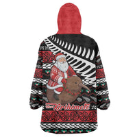New Zealand Kiwi Santa Christmas Wearable Blanket Hoodie He Wairua Kirihimete LT9 - Polynesian Pride