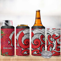 Personalised New Zealand Koru Pohutukawa 4 in 1 Can Cooler Tumbler Meri Kirihimete Aroha for Christmas - Polynesian Pride