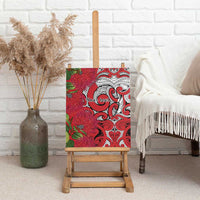 Personalised New Zealand Koru Pohutukawa Canvas Wall Art Meri Kirihimete Aroha for Christmas - Polynesian Pride
