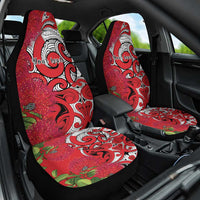 Personalised New Zealand Koru Pohutukawa Car Seat Cover Meri Kirihimete Aroha for Christmas - Polynesian Pride