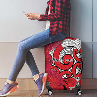 Personalised New Zealand Koru Pohutukawa Luggage Cover Meri Kirihimete Aroha for Christmas LT9 - Polynesian Pride