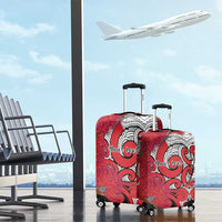Personalised New Zealand Koru Pohutukawa Luggage Cover Meri Kirihimete Aroha for Christmas LT9 - Polynesian Pride