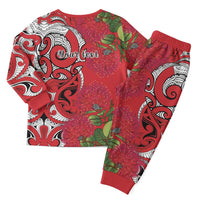 Personalised New Zealand Koru Pohutukawa Christmas Pajama Set Meri Kirihimete Aroha for Christmas - Polynesian Pride