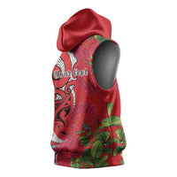 Personalised New Zealand Koru Pohutukawa Sleeveless Hoodie Meri Kirihimete Aroha for Christmas LT9 - Polynesian Pride