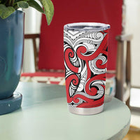 Personalised New Zealand Koru Pohutukawa Tumbler Cup Meri Kirihimete Aroha for Christmas - Polynesian Pride