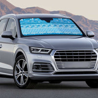 Hawaiian Hibiscus Honu Auto Sun Shade Blue Mele Kalikimaka Palaka Spirit - Polynesian Pride