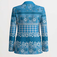 Hawaiian Hibiscus Honu Blazer Blue Mele Kalikimaka Palaka Spirit - Polynesian Pride