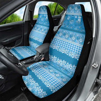Hawaiian Hibiscus Honu Car Seat Cover Blue Mele Kalikimaka Palaka Spirit - Polynesian Pride