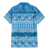 Hawaiian Hibiscus Honu Family Matching Mermaid Dress and Hawaiian Shirt Blue Mele Kalikimaka Palaka Spirit LT9 - Polynesian Pride
