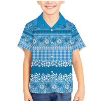 Hawaiian Hibiscus Honu Family Matching Mermaid Dress and Hawaiian Shirt Blue Mele Kalikimaka Palaka Spirit LT9 - Polynesian Pride
