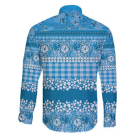 Hawaiian Hibiscus Honu Family Matching Short Sleeve Bodycon Dress and Hawaiian Shirt Blue Mele Kalikimaka Palaka Spirit LT9 - Polynesian Pride