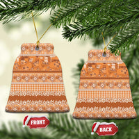 Hawaiian Hibiscus Honu Ceramic Ornament Gold Mele Kalikimaka Palaka Spirit - Polynesian Pride