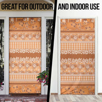 Hawaiian Hibiscus Honu Door Cover Gold Mele Kalikimaka Palaka Spirit - Polynesian Pride