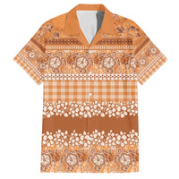 Hawaiian Hibiscus Honu Family Matching Long Sleeve Bodycon Dress and Hawaiian Shirt Gold Mele Kalikimaka Palaka Spirit LT9 Dad's Shirt - Short Sleeve Gold - Polynesian Pride