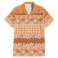 Hawaiian Hibiscus Honu Family Matching Mermaid Dress and Hawaiian Shirt Gold Mele Kalikimaka Palaka Spirit LT9 Dad's Shirt - Short Sleeve Gold - Polynesian Pride
