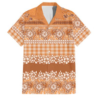 Hawaiian Hibiscus Honu Family Matching Off Shoulder Maxi Dress and Hawaiian Shirt Gold Mele Kalikimaka Palaka Spirit LT9 Dad's Shirt - Short Sleeve Gold - Polynesian Pride