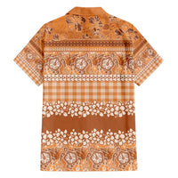 Hawaiian Hibiscus Honu Family Matching Short Sleeve Bodycon Dress and Hawaiian Shirt Gold Mele Kalikimaka Palaka Spirit LT9 - Polynesian Pride