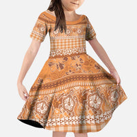 Hawaiian Hibiscus Honu Family Matching Tank Maxi Dress and Hawaiian Shirt Gold Mele Kalikimaka Palaka Spirit LT9 Daughter's Dress Gold - Polynesian Pride