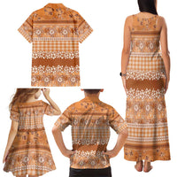 Hawaiian Hibiscus Honu Family Matching Tank Maxi Dress and Hawaiian Shirt Gold Mele Kalikimaka Palaka Spirit LT9 - Polynesian Pride
