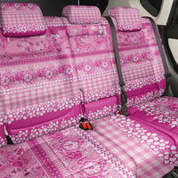 Hawaiian Hibiscus Honu Back Car Seat Cover Pink Mele Kalikimaka Palaka Spirit - Polynesian Pride
