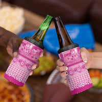 Hawaiian Hibiscus Honu 4 in 1 Can Cooler Tumbler Pink Mele Kalikimaka Palaka Spirit - Polynesian Pride