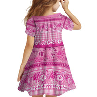 Hawaiian Hibiscus Honu Family Matching Off The Shoulder Long Sleeve Dress and Hawaiian Shirt Pink Mele Kalikimaka Palaka Spirit LT9 - Polynesian Pride