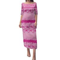 Hawaiian Hibiscus Honu Family Matching Puletasi and Hawaiian Shirt Pink Mele Kalikimaka Palaka Spirit LT9 Pink - Polynesian Pride