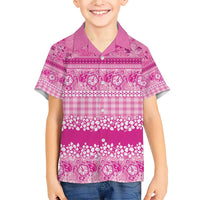 Hawaiian Hibiscus Honu Family Matching Short Sleeve Bodycon Dress and Hawaiian Shirt Pink Mele Kalikimaka Palaka Spirit LT9 - Polynesian Pride