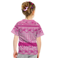 Hawaiian Hibiscus Honu Kid T Shirt Pink Mele Kalikimaka Palaka Spirit - Polynesian Pride