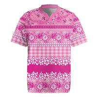 Hawaiian Hibiscus Honu Rugby Jersey Pink Mele Kalikimaka Palaka Spirit - Polynesian Pride