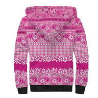 Hawaiian Hibiscus Honu Sherpa Hoodie Pink Mele Kalikimaka Palaka Spirit - Polynesian Pride