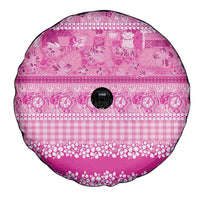 Hawaiian Hibiscus Honu Spare Tire Cover Pink Mele Kalikimaka Palaka Spirit - Polynesian Pride