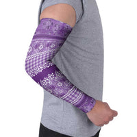 Hawaiian Hibiscus Honu Arm Sleeves Purple Mele Kalikimaka Palaka Spirit - Polynesian Pride