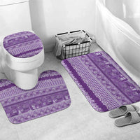 Hawaiian Hibiscus Honu Bathroom Set Purple Mele Kalikimaka Palaka Spirit - Polynesian Pride