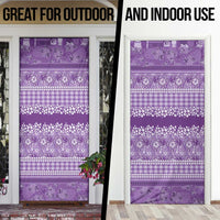 Hawaiian Hibiscus Honu Door Cover Purple Mele Kalikimaka Palaka Spirit - Polynesian Pride