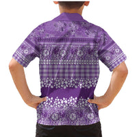 Hawaiian Hibiscus Honu Family Matching Mermaid Dress and Hawaiian Shirt Purple Mele Kalikimaka Palaka Spirit LT9 - Polynesian Pride