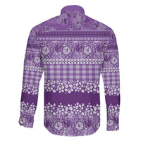 Hawaiian Hibiscus Honu Family Matching Mermaid Dress and Hawaiian Shirt Purple Mele Kalikimaka Palaka Spirit LT9 - Polynesian Pride