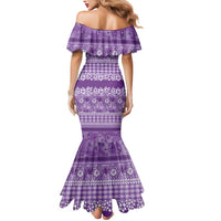 Hawaiian Hibiscus Honu Mermaid Dress Purple Mele Kalikimaka Palaka Spirit - Polynesian Pride